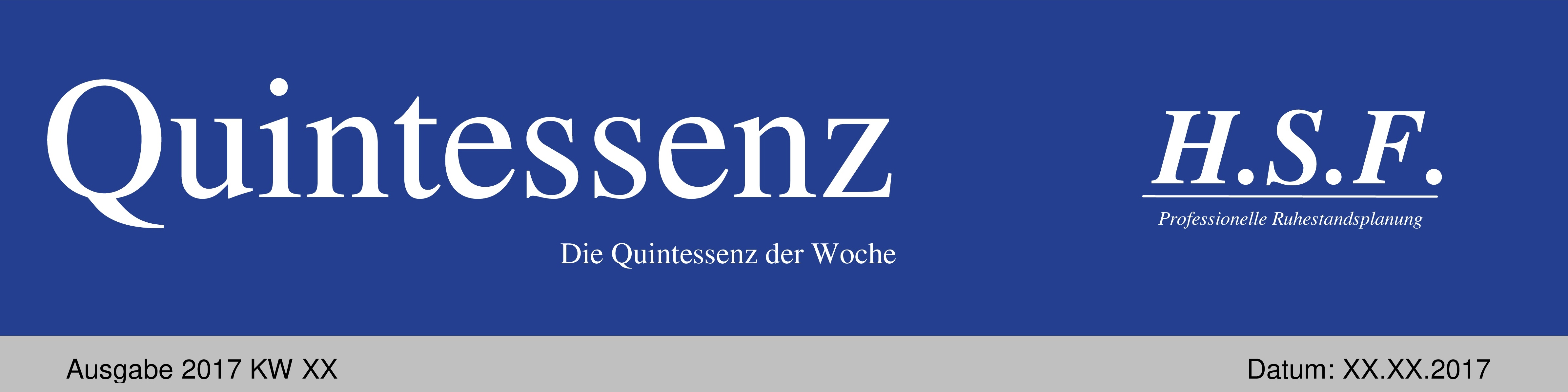 Die Quintessenz der Woche 